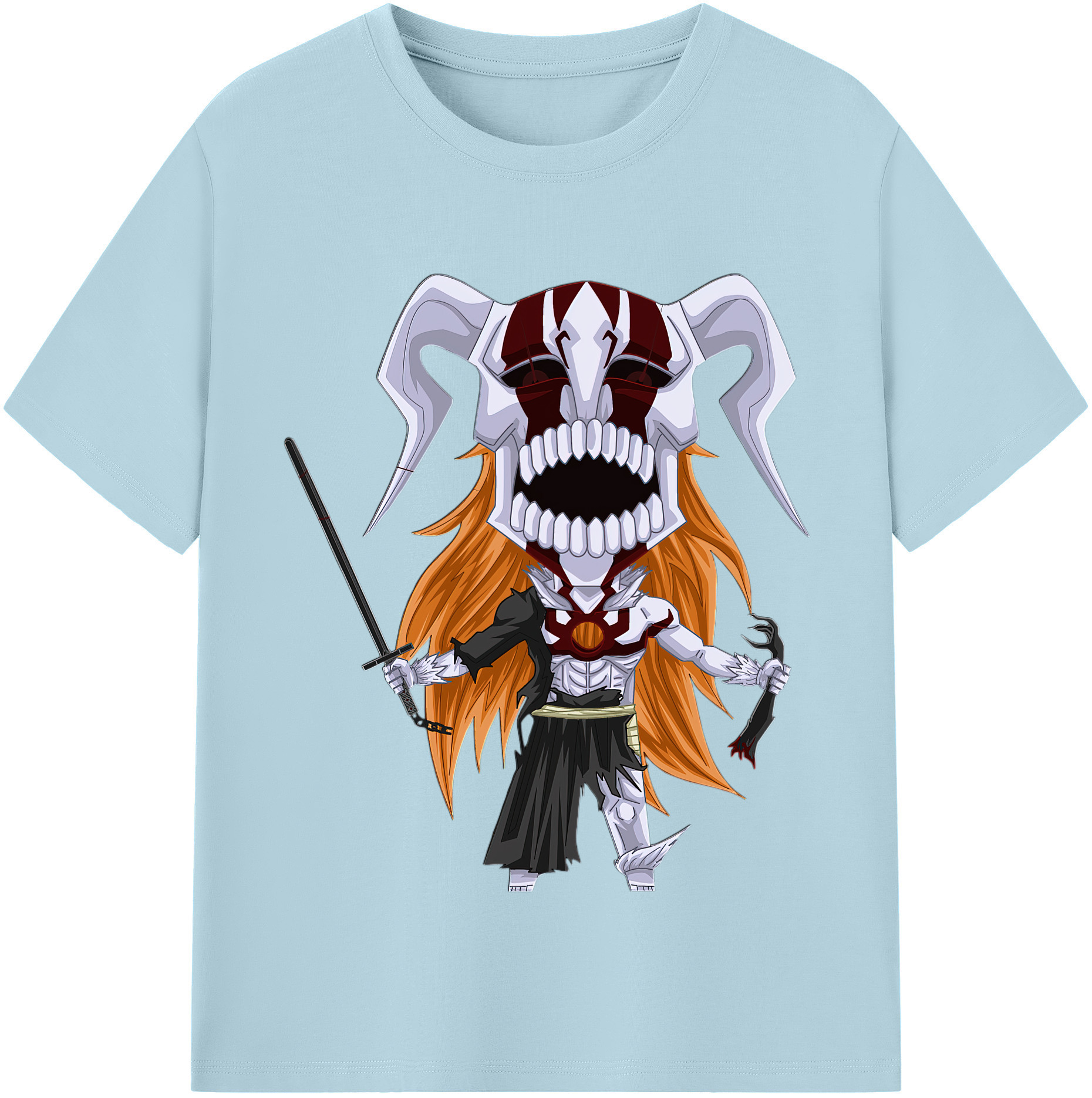 （画像用） ブリーチ 黒崎一護（くろさき いちご）BLEACH Kurosaki Ichigo 綿100％半袖Tシャツ（フロントプリント）